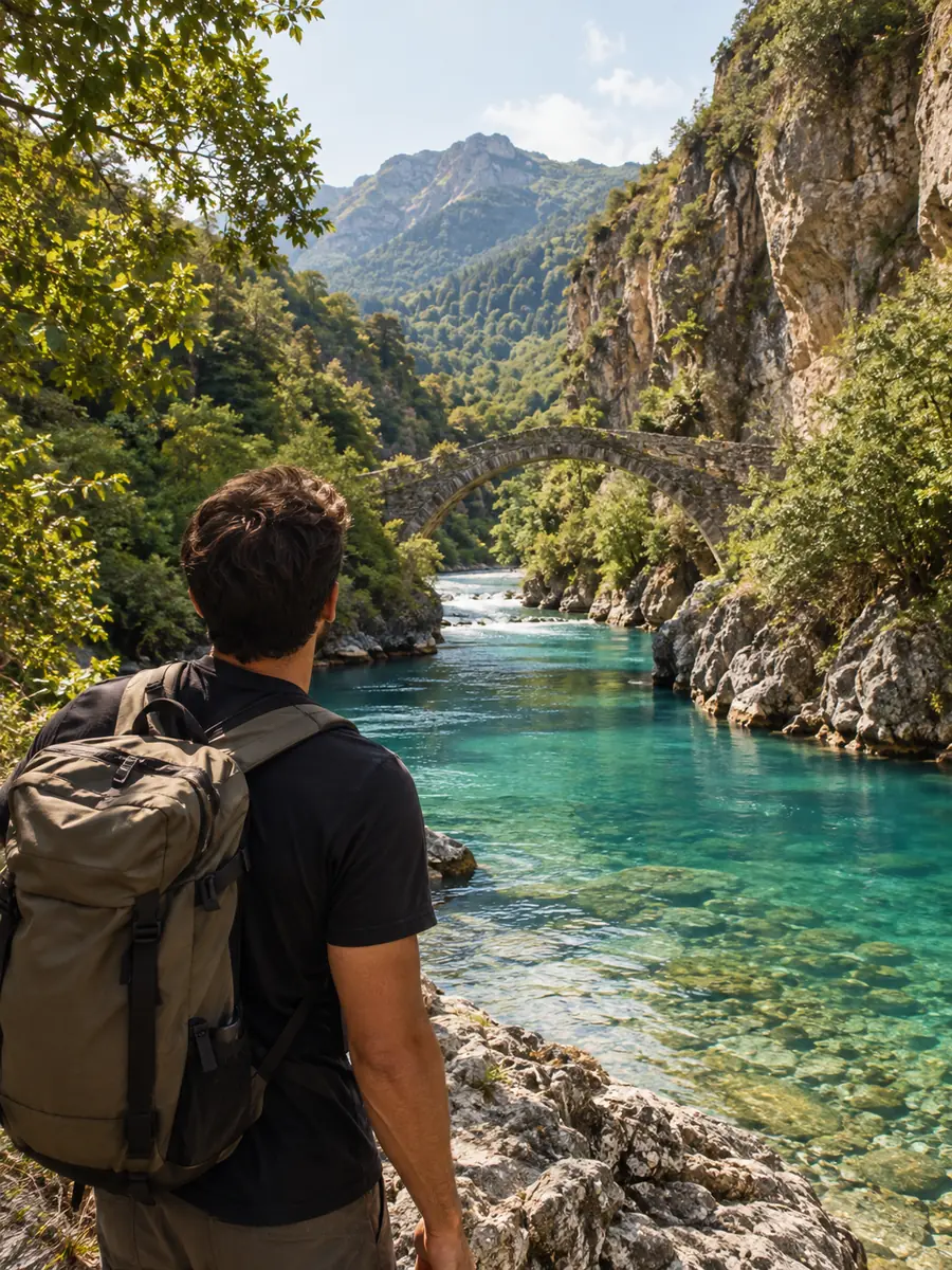 Aussicht am Voidomatis-Fluss